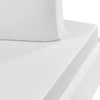 Image de Drap housse uni en satin de coton blanc 180x200 cm