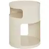 Image de Table d'appoint ronde avec niches de rangement métal ecru 33 x 33