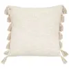 Image de Coussin gypsy avec pompons coton ivoire 50x50 cm