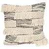 Image de Coussin 3d à franges et à noeuds coton ecru / noir 45 x 45