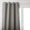 Image de Rideau uni isolant et occultant jacquard/polyester gris clair 140x260