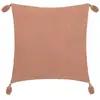 Image de Coussin en gaze de coton brodé vieux rose 40x40 cm