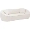 Image de Canap © fixe 3 places en bouclette au design organique bois blanc 232 x