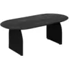 Image de Table basse en manguier avec finition texturée bois noir 120 x 60