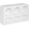Image de Meuble étagère 6 niches en bois blanc 110 x 35