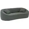 Image de Canapé fixe 3 places en bouclette au design organique bois vert olive