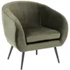 Image de Fauteuil en velours côtelé avec dossier enveloppant kaki 74 x 70