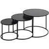 Image de Lot de 3 tables basses gigognes rondes design industriel bois/métal