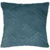 Image de Coussin déhoussable - effet imitation fourrure polyester bleu canard