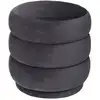 Image de Pouf rond en velours gris foncé ø 40x40 cm