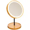 Image de Miroir led sur pied en bambou