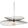Image de Suspension métal et rotin noir D69,5cm