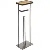 Image de Dérouleur et réserve wc avec support pour portable métal/bambou