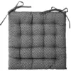 Image de Galette de chaise imprimée et matelassée à nouettes coton gris clair