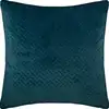 Image de Coussin déhoussable en velours reliefé bleu canard 40x40 cm