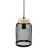 Image de Suspension métal bois noir