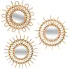 Image de Lot de 3 miroirs rotin soleil D28cm