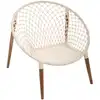 Image de Fauteuil en macramé avec pieds en bois blanc 91 x 91