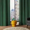 Image de Rideau en velours - - effet brossé polyester/velours vert 140x260 cm