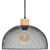Image de Suspension métal et bois noir D30cm