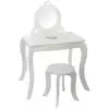 Image de Coiffeuse et tabouret blanc 91x71,5x50,5cm