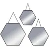Image de Ensemble de 3 miroirs hexa chaîne noir