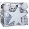 Image de Coffret décorations de sapin 44 pièces plastique argent 3 cm / 6 cm