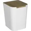 Image de Poubelle avec couvercle en bambou blanc 22.4x24.4 cm