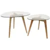 Image de Ensemble de 2 tables gigognes en verre trempé galet