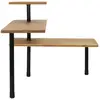 Image de Etagère d'angle 3 niveaux à poser 43x43x27 cm en bambou et métal