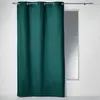 Image de Rideau à oeillets 100 % coton panama vert emeraude 140x240 cm
