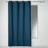 Image de Rideau à oeillets 100 % coton panama bleu foncé 140x240 cm