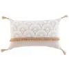 Image de Coussin déhoussable à pompons en coton et jute beige 40 x 40