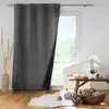 Image de Rideau isolant doublé polaire polyester gris anthracite 140x260 cm