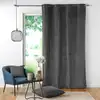 Image de Rideau à oeillets casual sauge velours côtelé uni gris anthracite