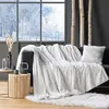 Image de Plaid imitation fourrure/sherpa blanc 180x220 cm