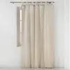 Image de Rideau à passants avec pompons uni polyester/coton blanc 140x240 cm