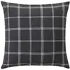 Image de Coussin déhoussable à carreaux en poly-coton tissé gris anthracite 45