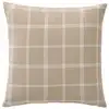 Image de Coussin déhoussable à carreaux en poly-coton tissé sable 45 x 15
