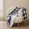 Image de Plaid tartan sherpa chaud 125x150 anthracite
