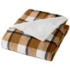 Image de Plaid tartan sherpa chaud 125x150 camel