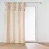 Image de Rideau à oeillets en poly-coton avec bande décorative coton naturel 140