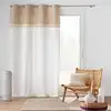 Image de Rideau à oeillets en poly-coton et jute avec bande structurée coton
