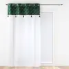 Image de Voilage sable top velours pompon vert 140x240cm