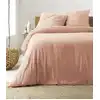 Image de Housse de couette double unie 100 % coton rose clair 240 x 220 cm