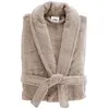 Image de Peignoir mixte éponge col châle uni taupe 500 g/m²