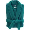 Image de Peignoir mixte éponge col châle uni vert émeraude 500 g/m²