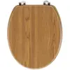 Image de Abattant wc en mdf avec charnières métal effet bois coloris chêne