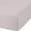 Image de Drap housse percale de coton beige 90x190 cm