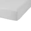 Image de Drap housse percale de coton gris clair 90x190 cm